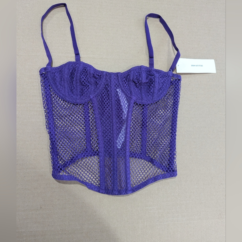Urban Outfitters Out From Under Purple Mesh Underwire Goth Bra Size Small *NWT